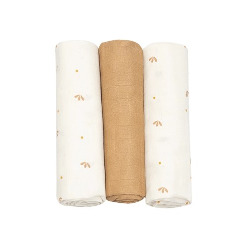 Σετ 3 Πανάκια Μουσελίνας - Λευκό/Καμηλό - Trois Kilos Sept