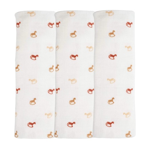 Σετ 3 Πάνες Μουσελίνας - Αλογάκια - Trois Kilos Sept