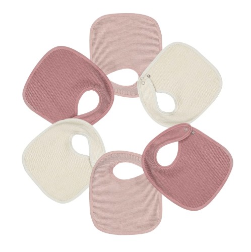 Σετ 6 Βαμβακερές Πικέ Σαλιάρες - Ροζ -Trois Kilos Sept