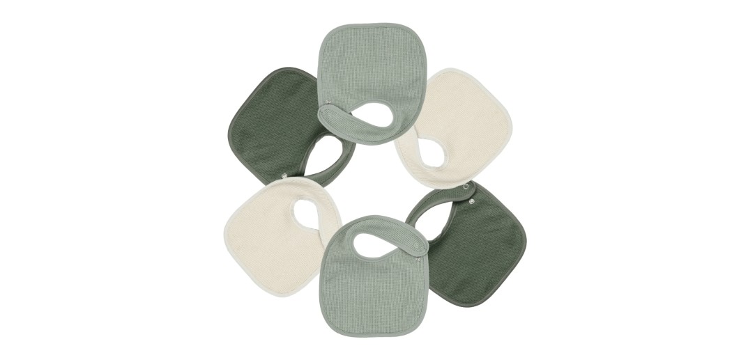 Σετ 6 Βαμβακερές Πικέ Σαλιάρες - Μέντα -Trois Kilos Sept