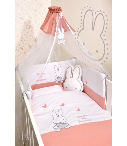 Miffy Σετ 9τ Des.62  Προίκας  Σομόν με Μεταλλικό Σίδερο Κουνουπιέρας αξίας 23€