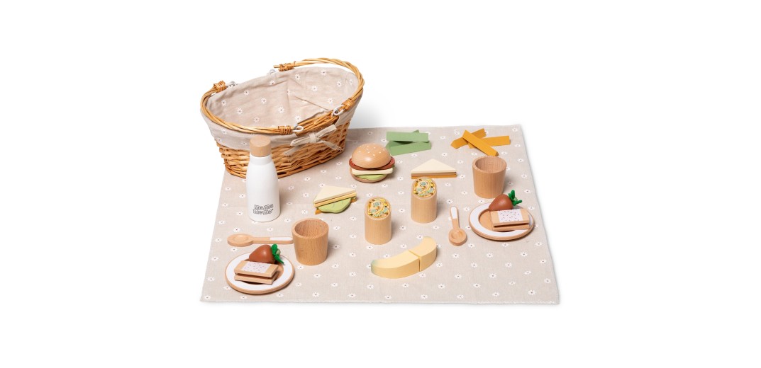 Ξύλινο Καλαθάκι Πικ Νικ Mama Memo