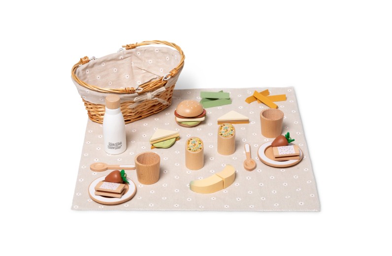 Ξύλινο Καλαθάκι Πικ Νικ Mama Memo