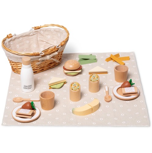 Ξύλινο Καλαθάκι Πικ Νικ Mama Memo