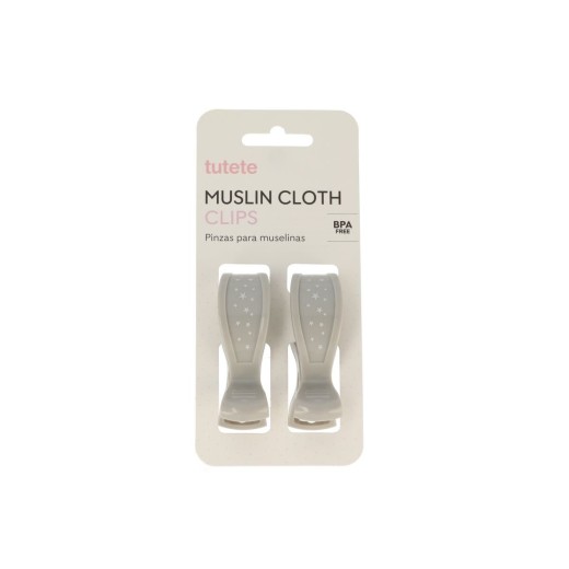 Σετ 2 Κλιπ για Μουσελίνες - Γκρι - Tutete