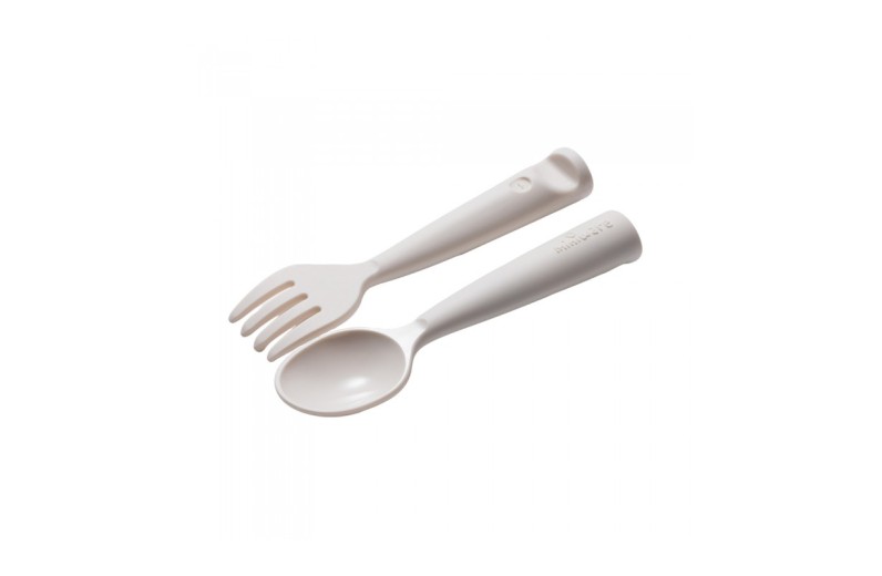 Miniware Des.10 Πιρούνι & Κουτάλι PLA Λευκό-13,5cm