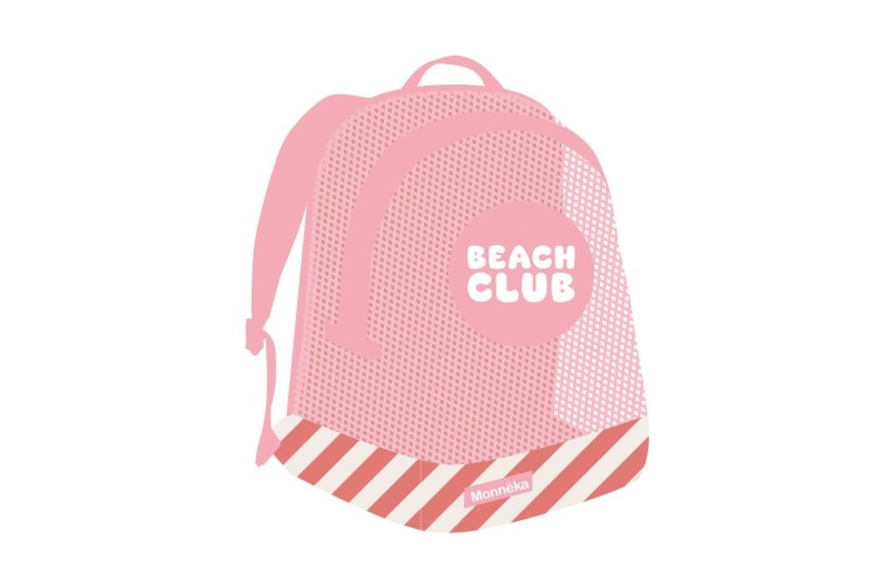 Σακίδιο Παραλίας με Δίχτυ Stripes Bloom&Blush - Monnëka