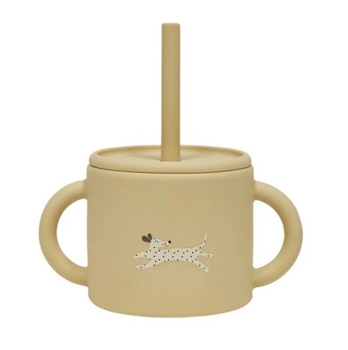 Ποτηράκι Σιλικόνης με Καλαμάκι Enkei - Εκρού - OYOY