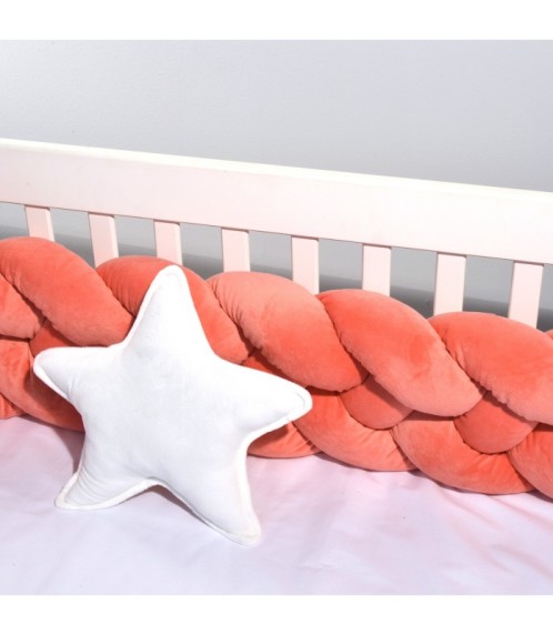Πλεξούδα βελουτέ 20Χ200 cm Κοραλλί Τετραπλή Design 9060 Oliver Baby