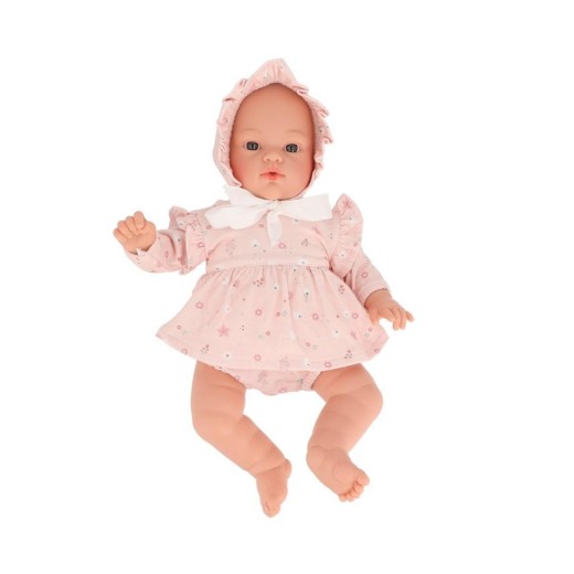 Κούκλα Μωρό Helena με Ροζ Φόρεμα - Monnëka