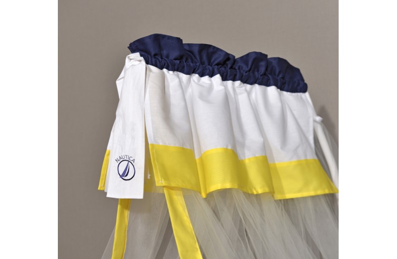 Κουνουπιέρα 180x500 cm Design 917 Κίτρινο - Σκούρο Μπλε - Λευκό