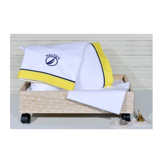 Σετ 3 τεμ. Σεντόνια Λίκνου 75x110 cm & 30x40 cm Design 917 Κίτρινο