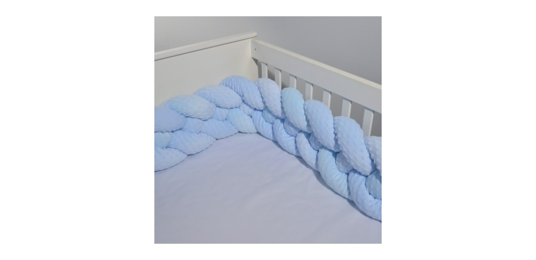 Πλεξούδα βελουτέ 20Χ200 cm Σιέλ Ανάγλυφη Τετραπλή Design 9210 Oliver Baby