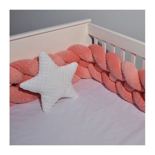 Πλεξούδα βελουτέ 20Χ200 cm Κοραλλί Ανάγλυφη Τετραπλή Design 9260 Oliver Baby