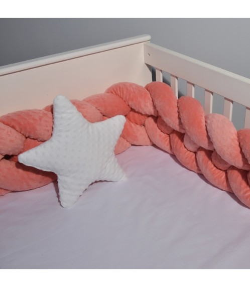 Πλεξούδα βελουτέ 20Χ200 cm Κοραλλί Ανάγλυφη Τετραπλή Design 9260 Oliver Baby