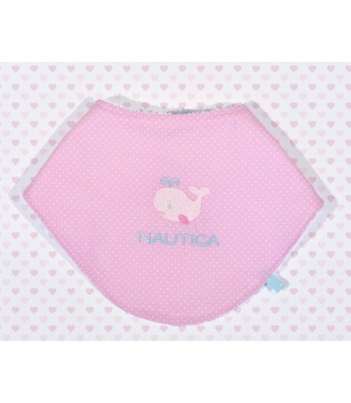 Σαλιάρα Μπαντάνα Ροζ πουά 26x26 Des 932