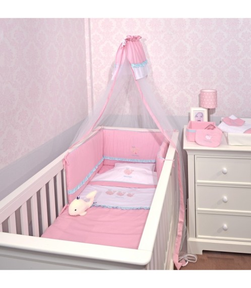 Σετ Προίκας 4 τεμαχίων Design 932 Ροζ - Πουά