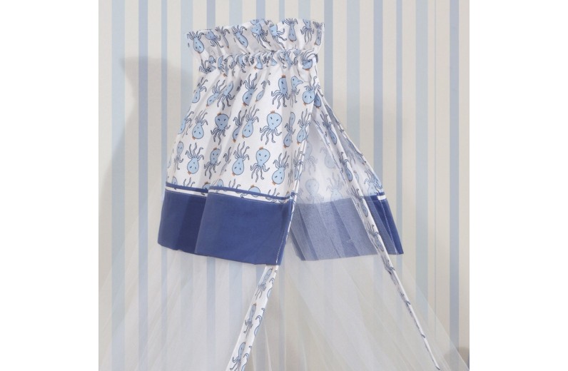 Κουνουπιέρα 180x500 cm Design 941Μπλε-Εμπριμέ