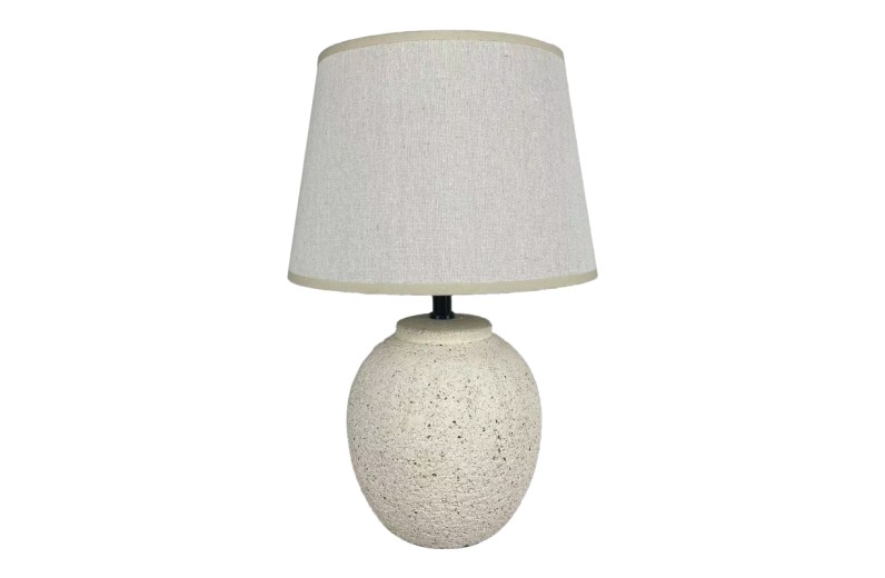 Επιτραπέζιο φωτιστικό Lurata Inart Ε27 κεραμικό σε μπεζ απόχρωση Φ26x38εκ