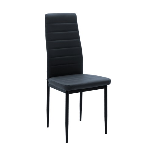 ΣΕΤ 4 TMX Καρέκλα Parker pakoworld PU ανθρακί-μαύρο πόδι 42x48x98εκ