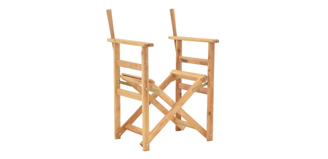 Σκελετός πολυθρόνας σκηνοθέτη Kompa pakoworld μασίφ ξύλο οξιάς σε φυσική απόχρωση 56.5x54x88εκ