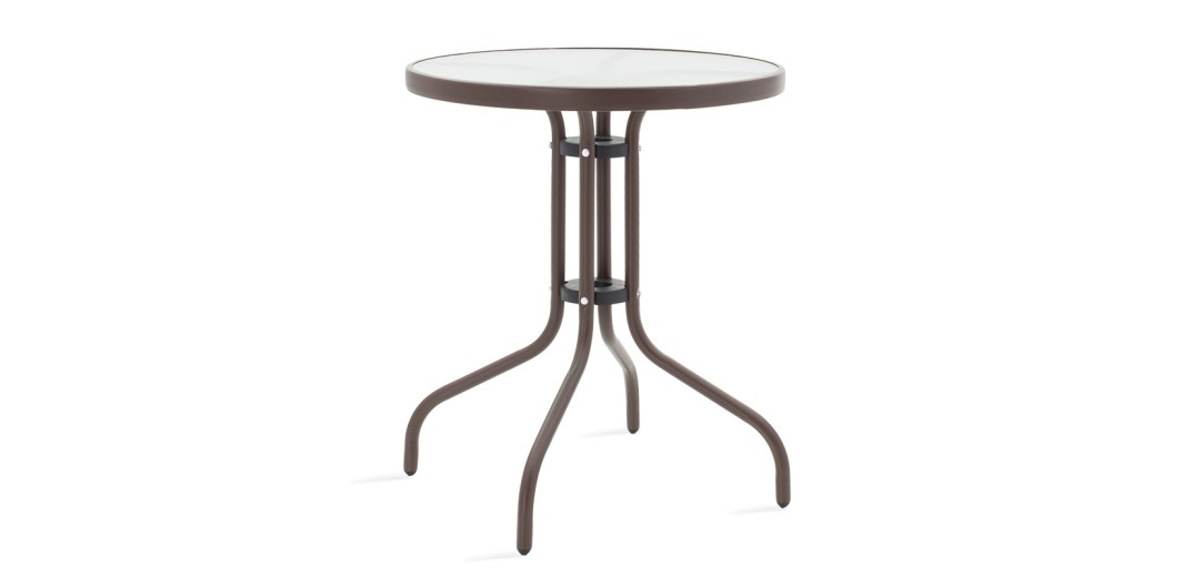 Τραπέζι Watson pakoworld μέταλλο καφέ-γυαλί Φ60x70εκ