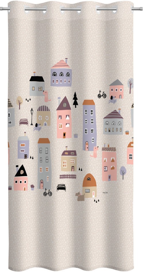 Παιδική & Βρεφική Κουρτίνα Soft-Touch Puppy Pink με Τρουκς