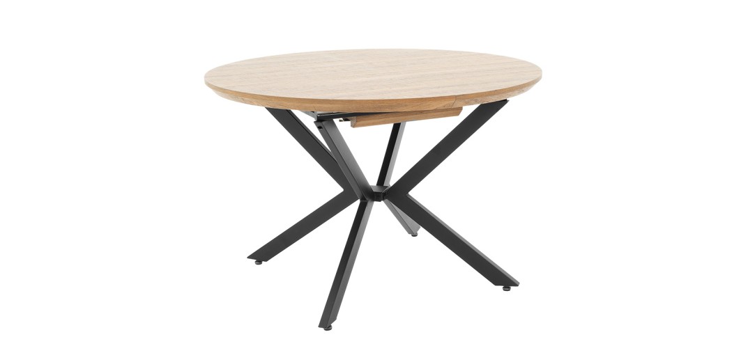 Tραπέζι Lydia pakoworld MDF επεκτεινόμενο καρυδί-μαύρο 120-160x120x79εκ