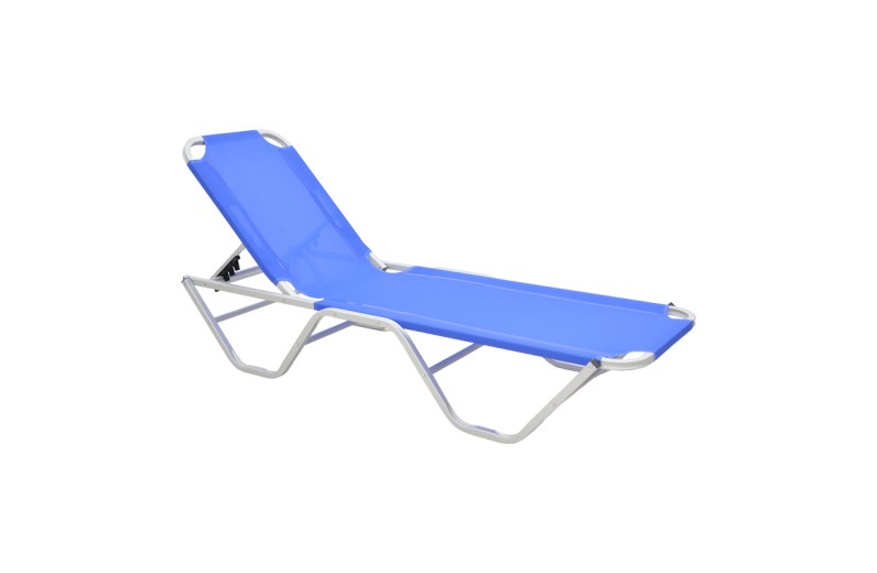 Ξαπλώστρα Dessie pakoworld αλουμινίου στοιβαζόμενη textilene μπλε 56x188x30εk