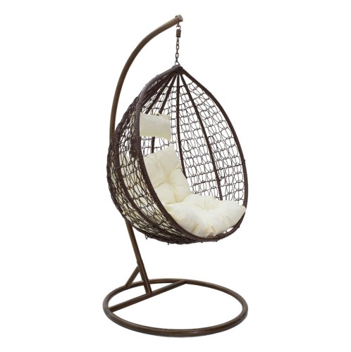 Κούνια Zafer pakoworld μέταλλο-pp καφέ-μαξιλάρι μπεζ