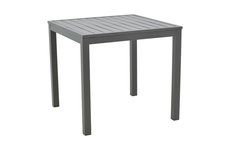 Τραπέζι Kliton  pakoworld αλουμινίου ανθρακί 80x80x74εκ