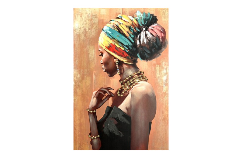 Πίνακας σε καμβά African 3D Inart 80x3x120εκ