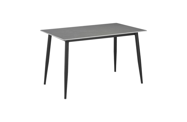 Τραπέζι Gustas pakoworld γκρι μαρμάρου sintered stone-μαύρο μέταλλο 160x80x75εκ