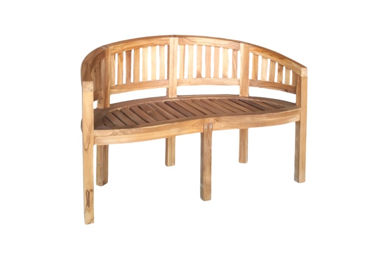 Καναπές διθέσιος Coren pakoworld φυσικό teak ξύλο 130x61x87εκ