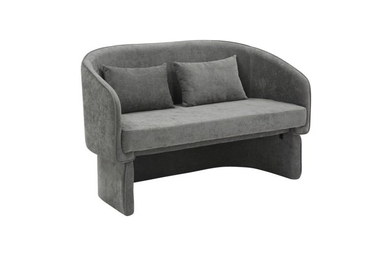 Καναπές διθέσιος Playmob pakoworld ύφασμα σε γκρι απόχρωση 128x65x79εκ