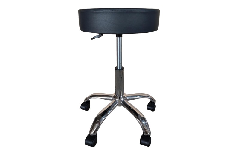 Σκαμπό γραφείου-εργασίας τροχήλατο Tebere pakoworld pu σε μαύρη απόχρωση 35x35x45-57εκ