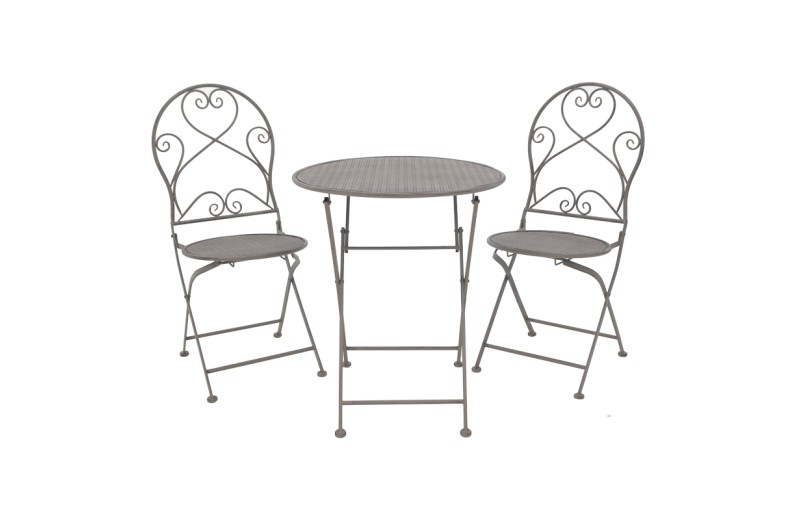 Τραπεζαρία Walen pakoworld σετ 3τεμ μέταλλο σε μπρονζέ απόχρωση