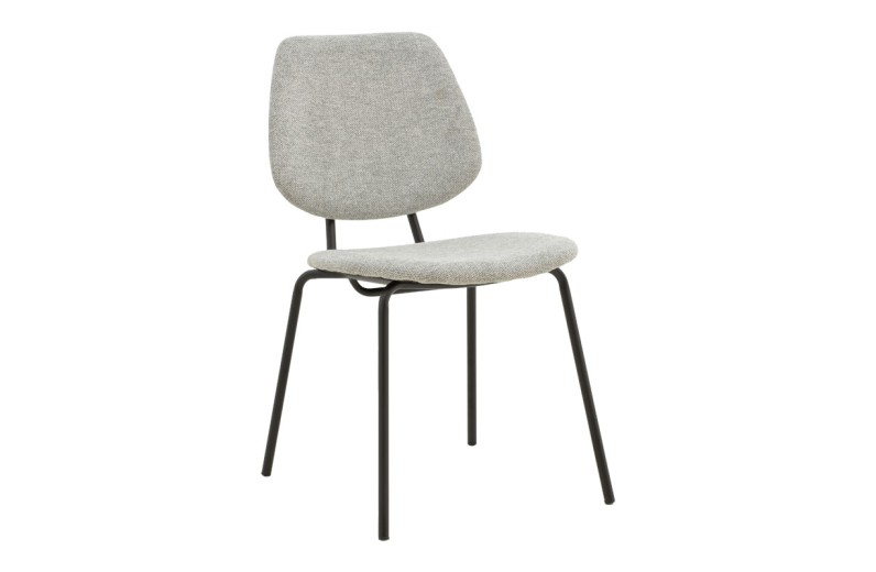 Καρέκλα Pietro pakoworld γκρι ύφασμα-πόδι μαύρο μέταλλο 50x53x83εκ