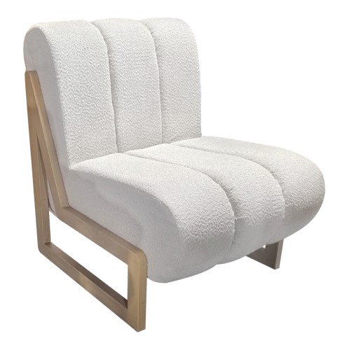 Πολυθρόνα Cocoon pakoworld ύφασμα σε λευκή -πόδια σε φυσική απόχρωση 65x75x77εκ