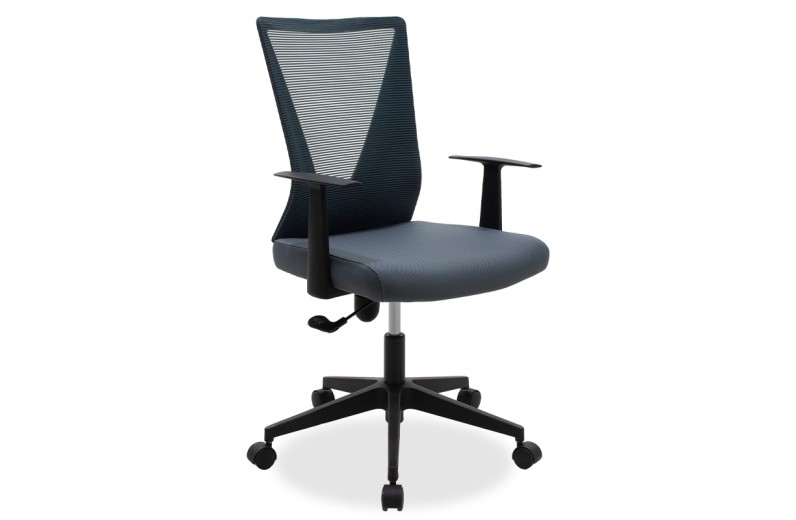 Καρέκλα γραφείου Ghost pakoworld με ύφασμα mesh χρώμα μαύρο - γκρι