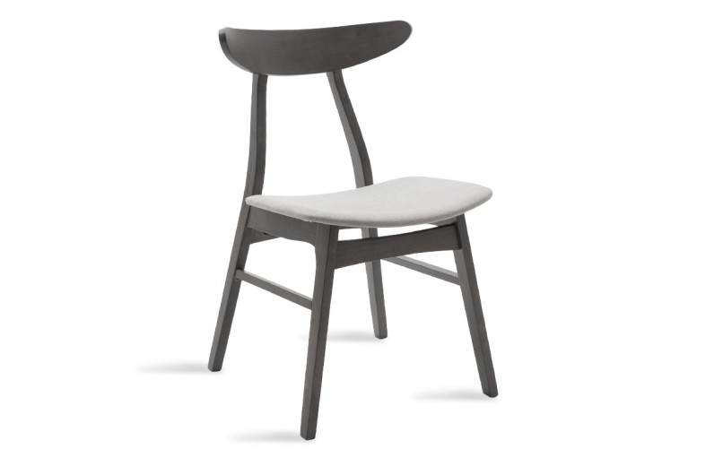 ΣΕΤ 2 TMX Καρέκλα Orlean pakoworld γκρι ύφασμα-rubberwood ανθρακί πόδι