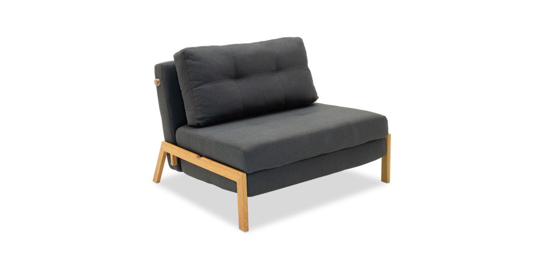 Πολυθρόνα-κρεβάτι Fancy pakoworld με ύφασμα ανθρακί 95x98x70εκ