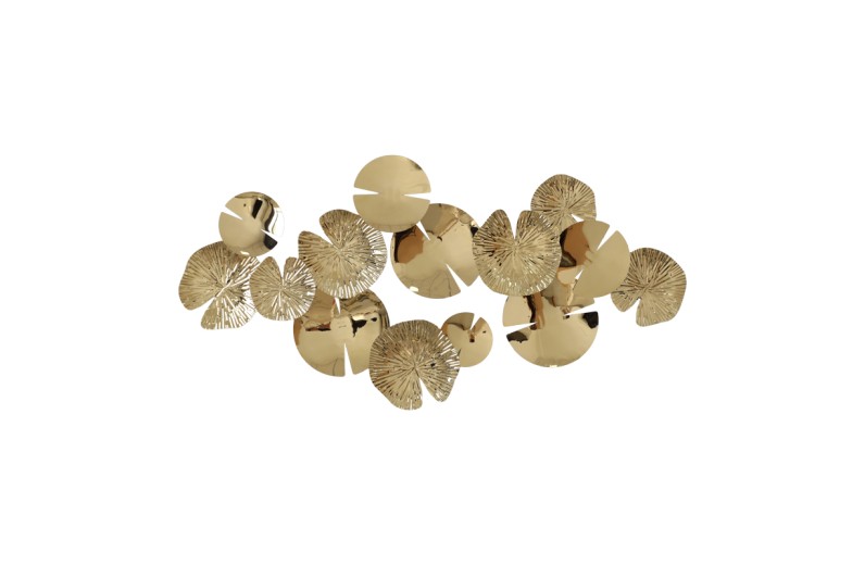 Διακοσμητικό τοίχου Lily Inart μέταλλο σε χρυσή απόχρωση130x64.5x6εκ