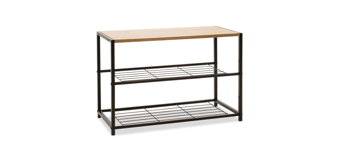 Παπουτσοθήκη Ramon pakoworld 6 ζευγών φυσικό-μαύρο 63x30x43εκ