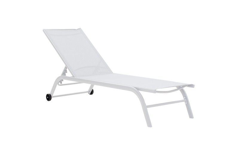 Ξαπλώστρα Jaipur pakoworld αλουμίνιο λευκό-textilene λευκό