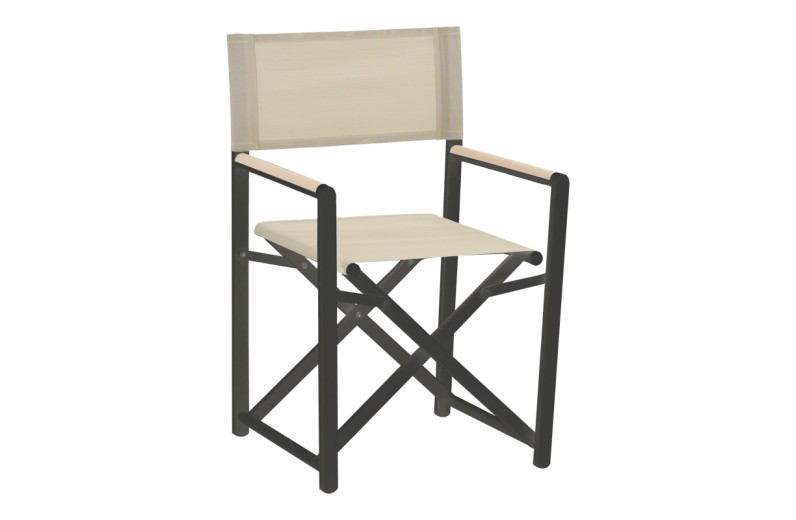 Πολυθρόνα σκηνοθέτη Mabu pakoworld ανθρακί αλουμίνιο 56x48x86εκ