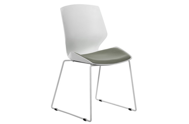 Καρέκλα γραφείου επισκέπτη Genuine pakoworld PP λευκό-γκρι