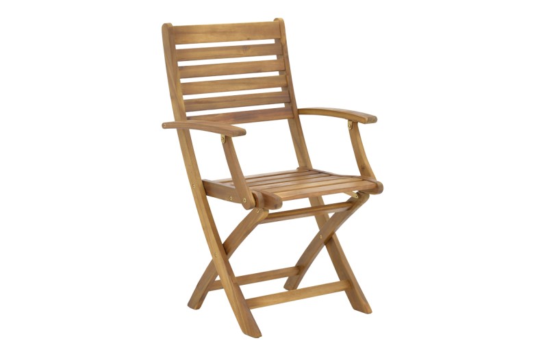 Πολυθρόνα Gorpo pakoworld πτυσσόμενη ξύλο ακακίας φυσικό 57x59x93εκ