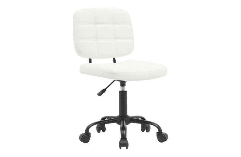 Καρέκλα γραφείου Sedia pakoworld pu σε λευκή απόχρωση 50x50x75-85εκ