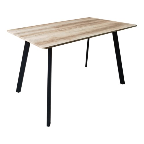 Τραπέζι Squaro pakoworld sonoma mdf με μαύρα μεταλλικά πόδια 120x70x75εκ